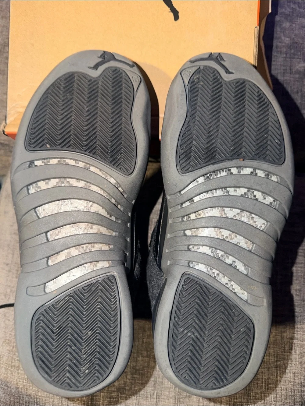 Air Jordan 12 Retro Wool Dark Grey Metallic Silver Men’s Size 8.5